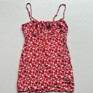 Forever 21 Red floral mini sun dress